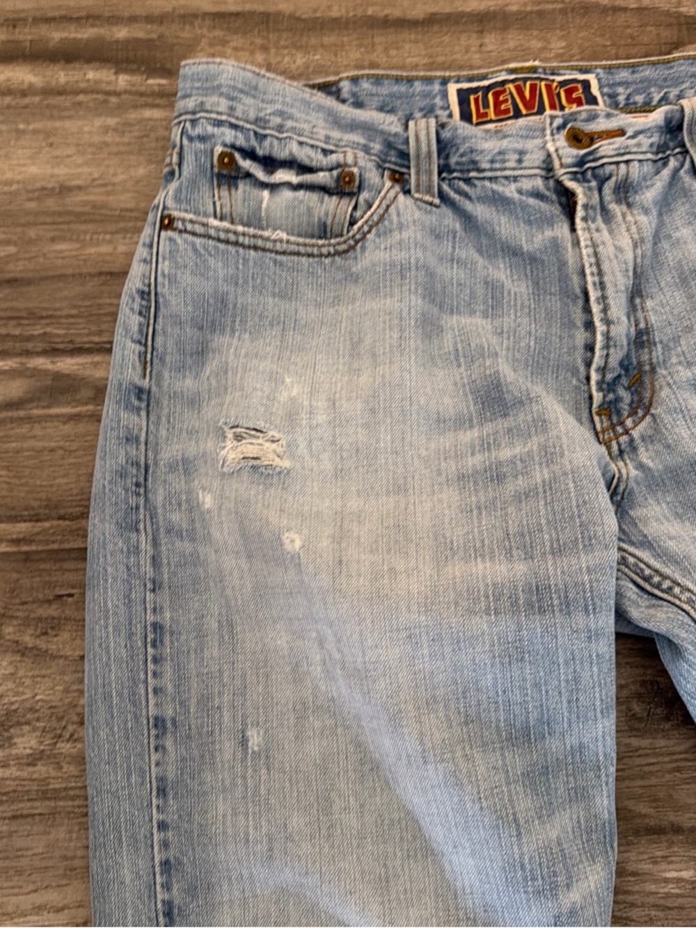LEVI’S The Original Jeans Men's Waxed Slim Straight Denim 514 Light Blue Jeans - Picture 6 of 13